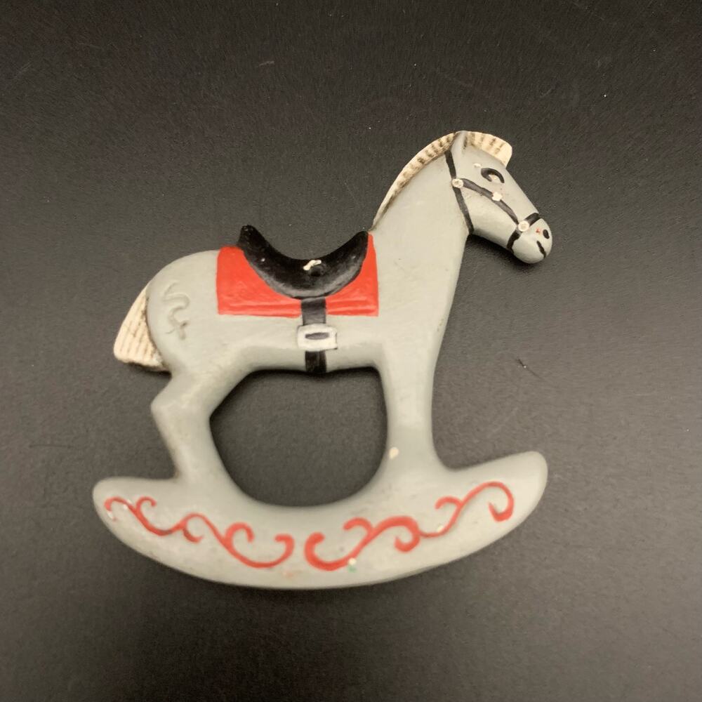 Vintage 1978 Ceramic Rocking Horse Ornament